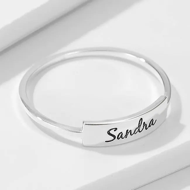 Full Silver Name Ring