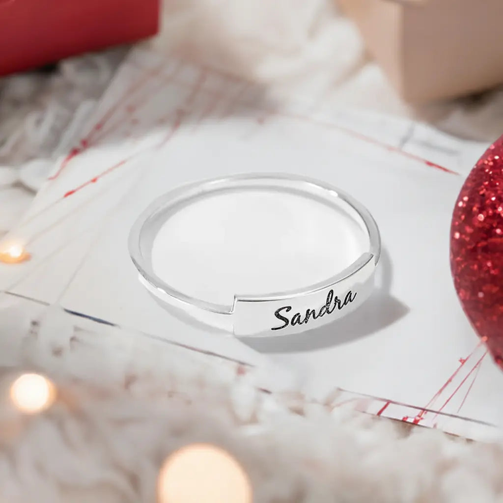 Full Silver Name Ring