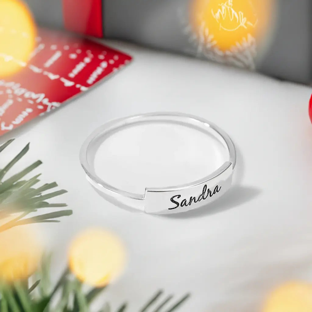 Full Silver Name Ring