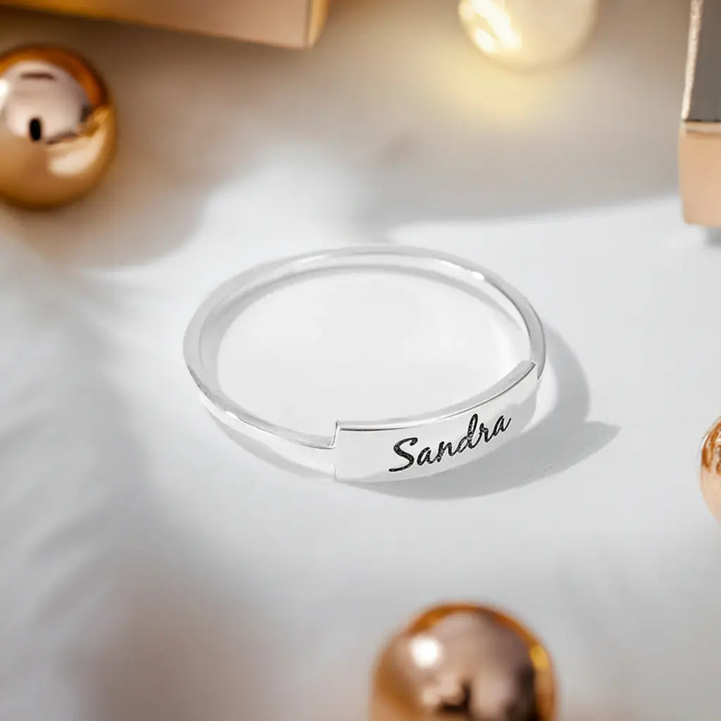 Full Silver Name Ring