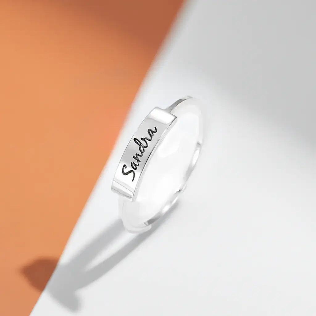 Full Silver Name Ring