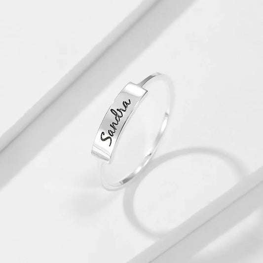 Full Silver Name Ring