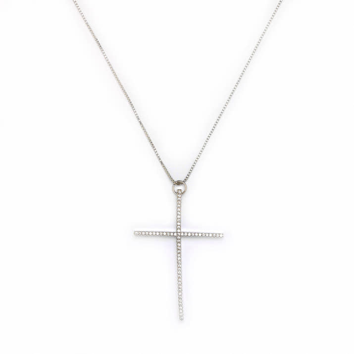 Big Silver Faith Necklace