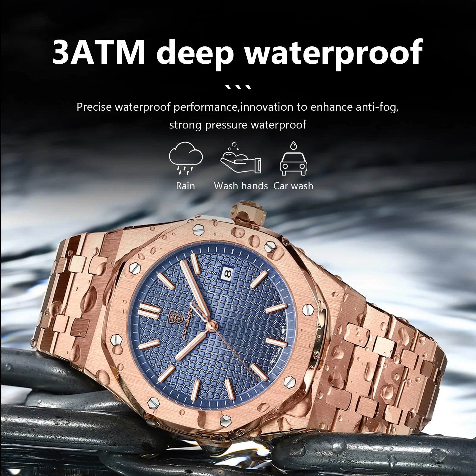 Luxury Men's Watch Waterproof Luminous Stainless Steel