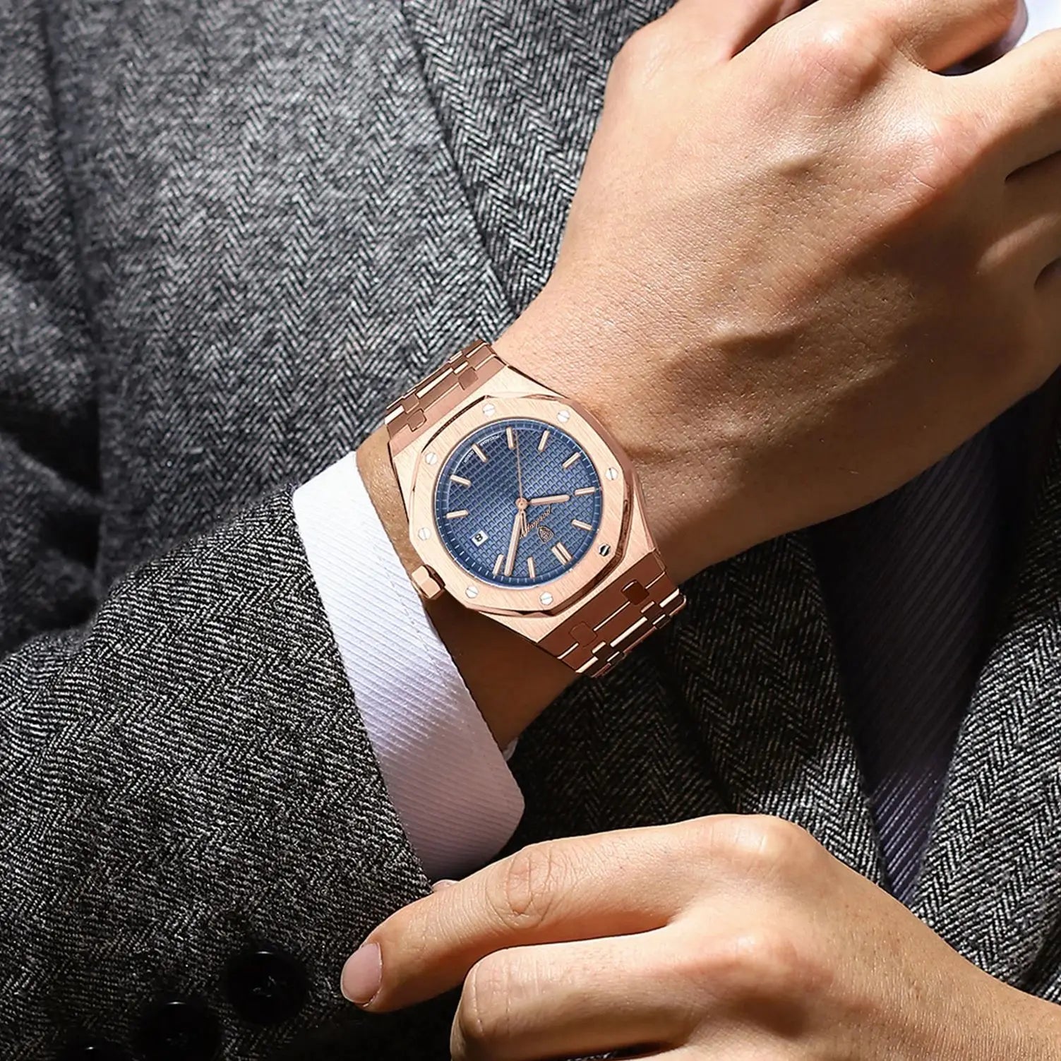 Luxury Men's Watch Waterproof Luminous Stainless Steel