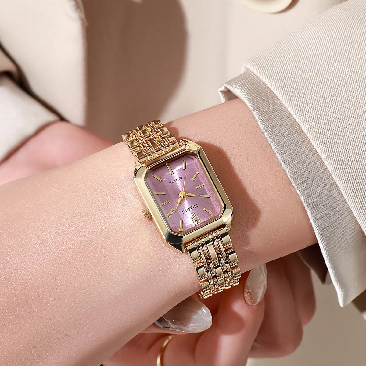 Women's Watch Luxury  Fashion Quartz Gold Plated Stainless Steel Frame