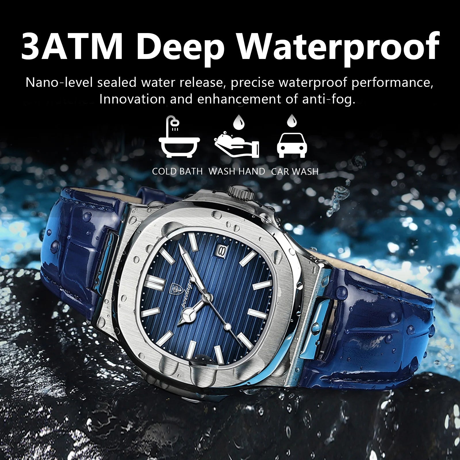 Luxury Man Watch Waterproof Luminous Leather Watch Any Occasion