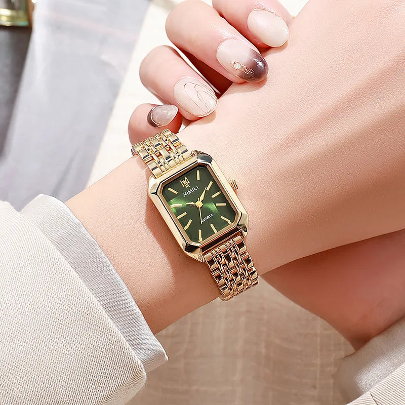 Women's Watch Luxury  Fashion Quartz Gold Plated Stainless Steel Frame