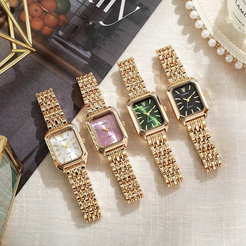 Women's Watch Luxury  Fashion Quartz Gold Plated Stainless Steel Frame