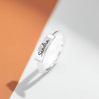 Full Silver Name Ring